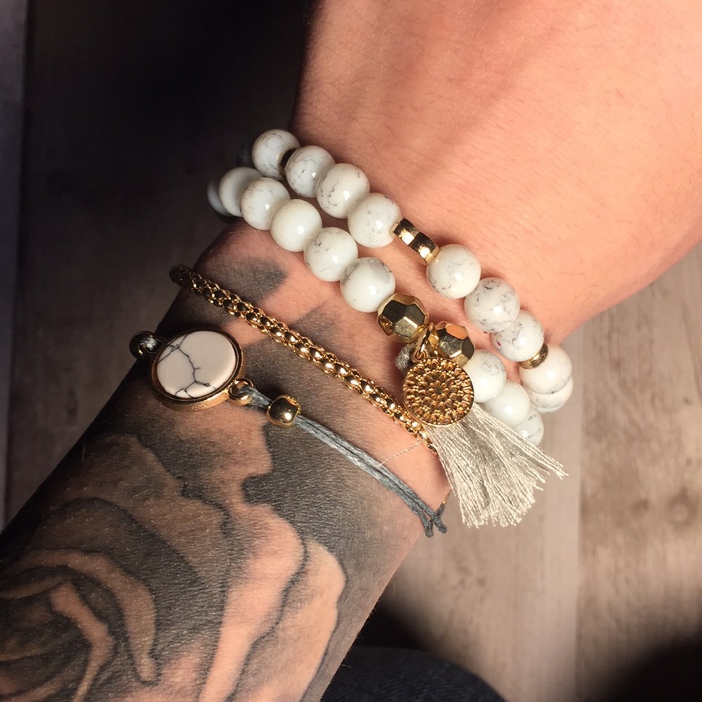 Marble bracelet set of four